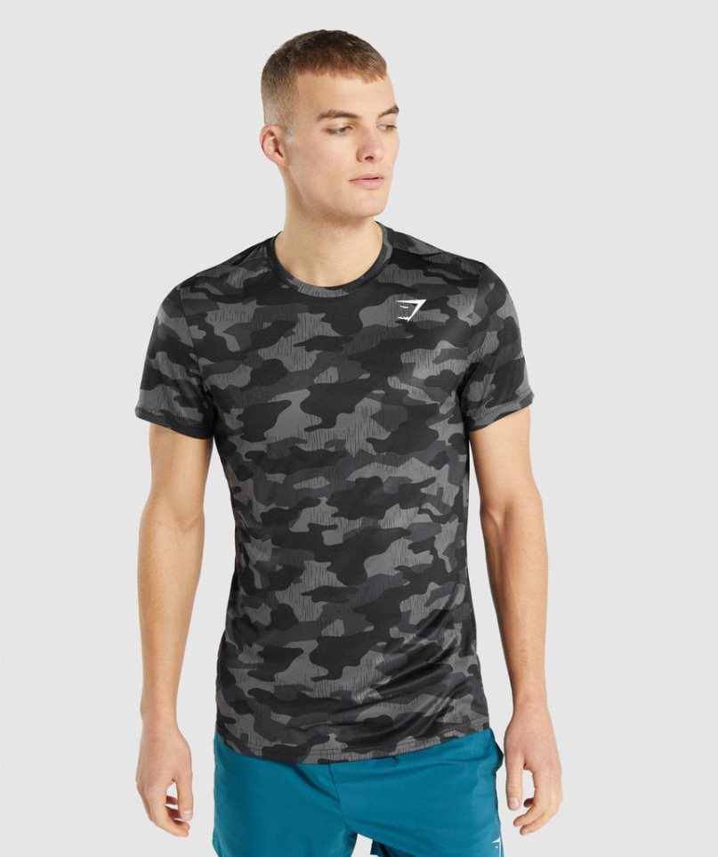 Men\'s Gymshark Arrival T-Shirts Camo | NZ 8KEUYZ